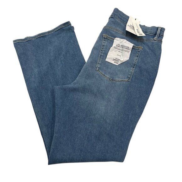 Good American x Zara Jeans Womens 26/58 Classic Bootcut Med Wash Denim Casual - Picture 1 of 11
